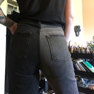 BDG Split Leg High Waisted Straight Jeans